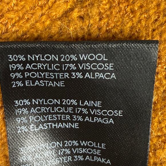 ANTHROPOLOGIE Joy Fringe Hem V-Neck Mustard Maize Soft Jumper Sweater Sz Medium - Picture 10 of 11